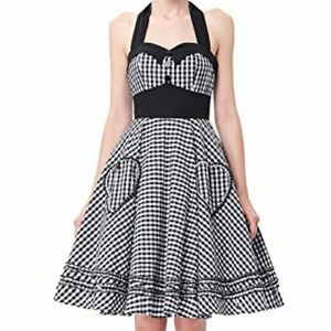 Grace Karin rockabilly pinup black gingham dress